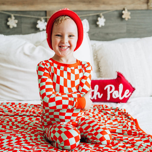 Dream Big- BAMBOO Holly Jolly Checks Two Piece Set