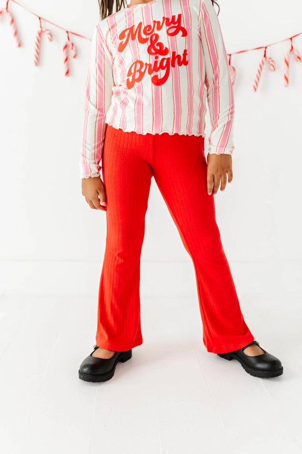 Made By Molly: Holly Red Ribbed Flares