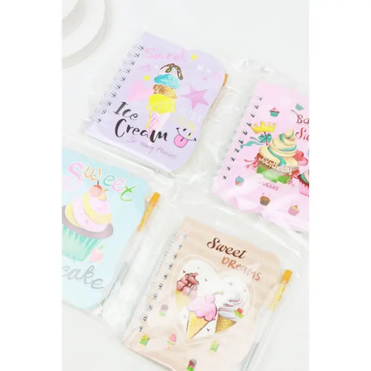 Ice Cream and Cup Cake Notebook with Pen Set