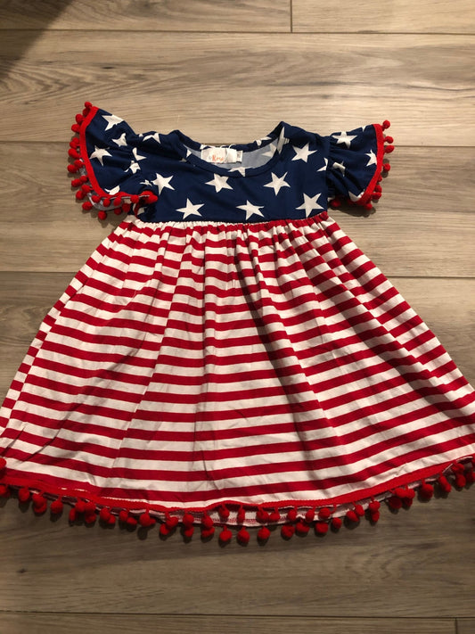 Mila & Rose American Flag Pom Dress