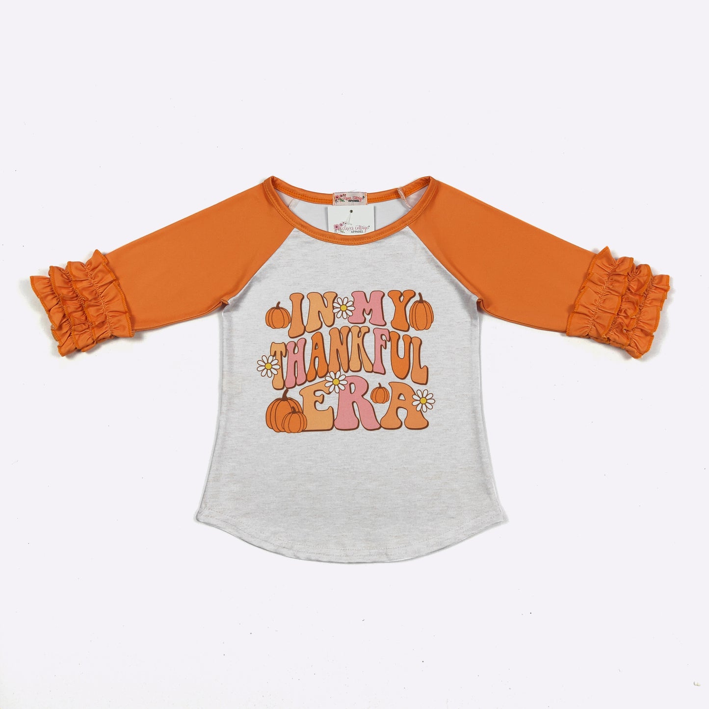 "In My Thankful Era" Ruffle Sleeve Top