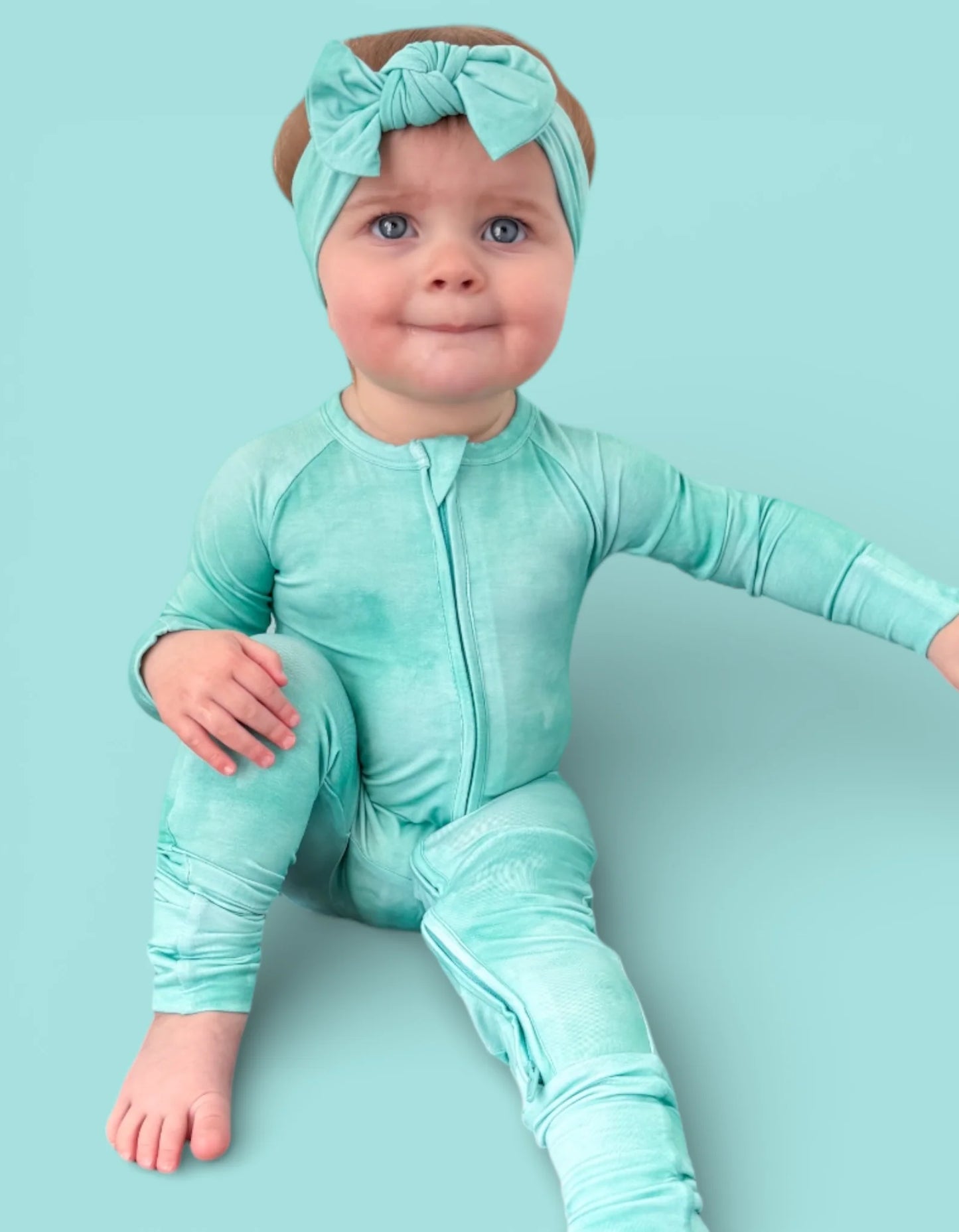 Dream Big: Jade Mist Bamboo Zippy Romper