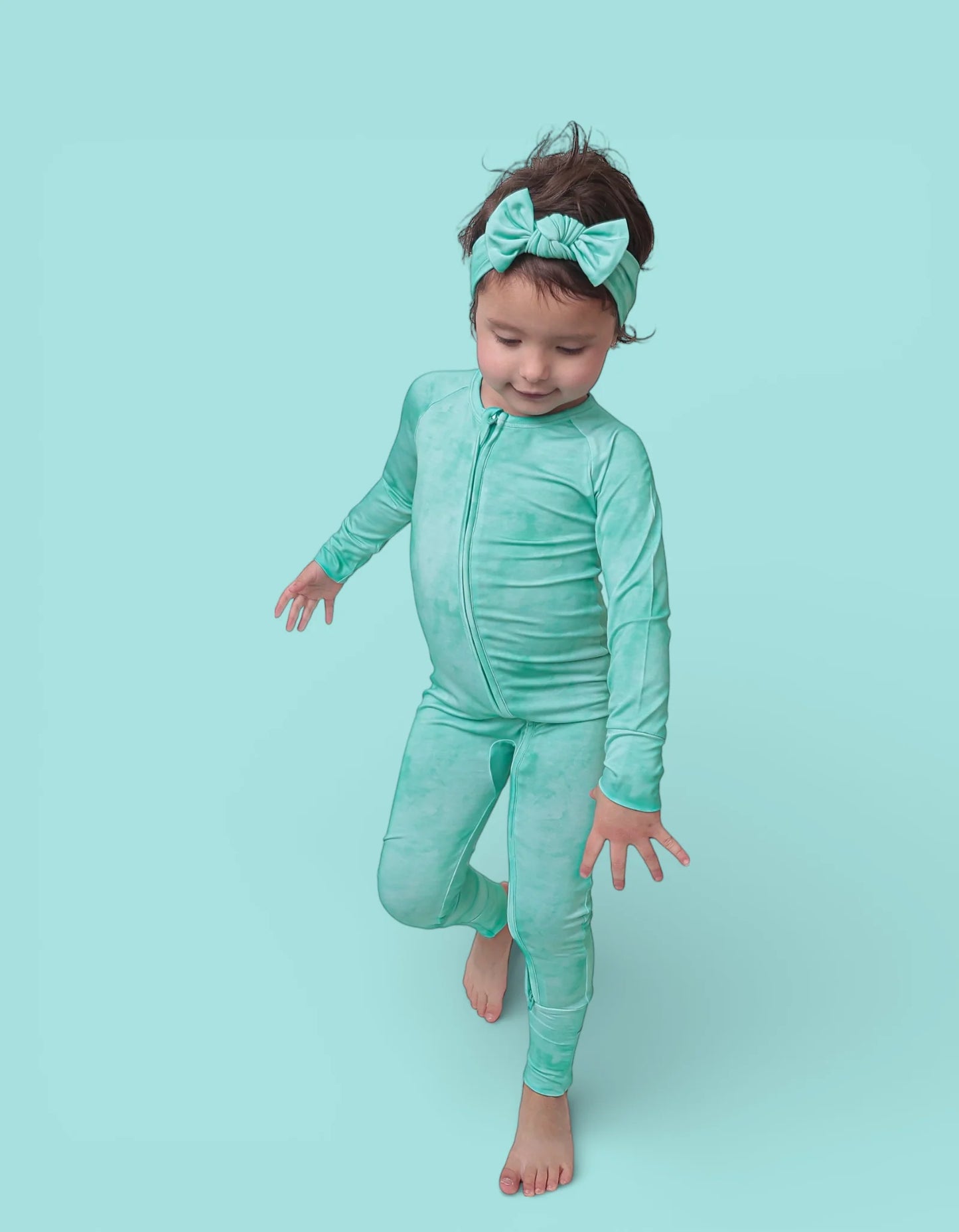 Dream Big: Jade Mist Bamboo Zippy Romper