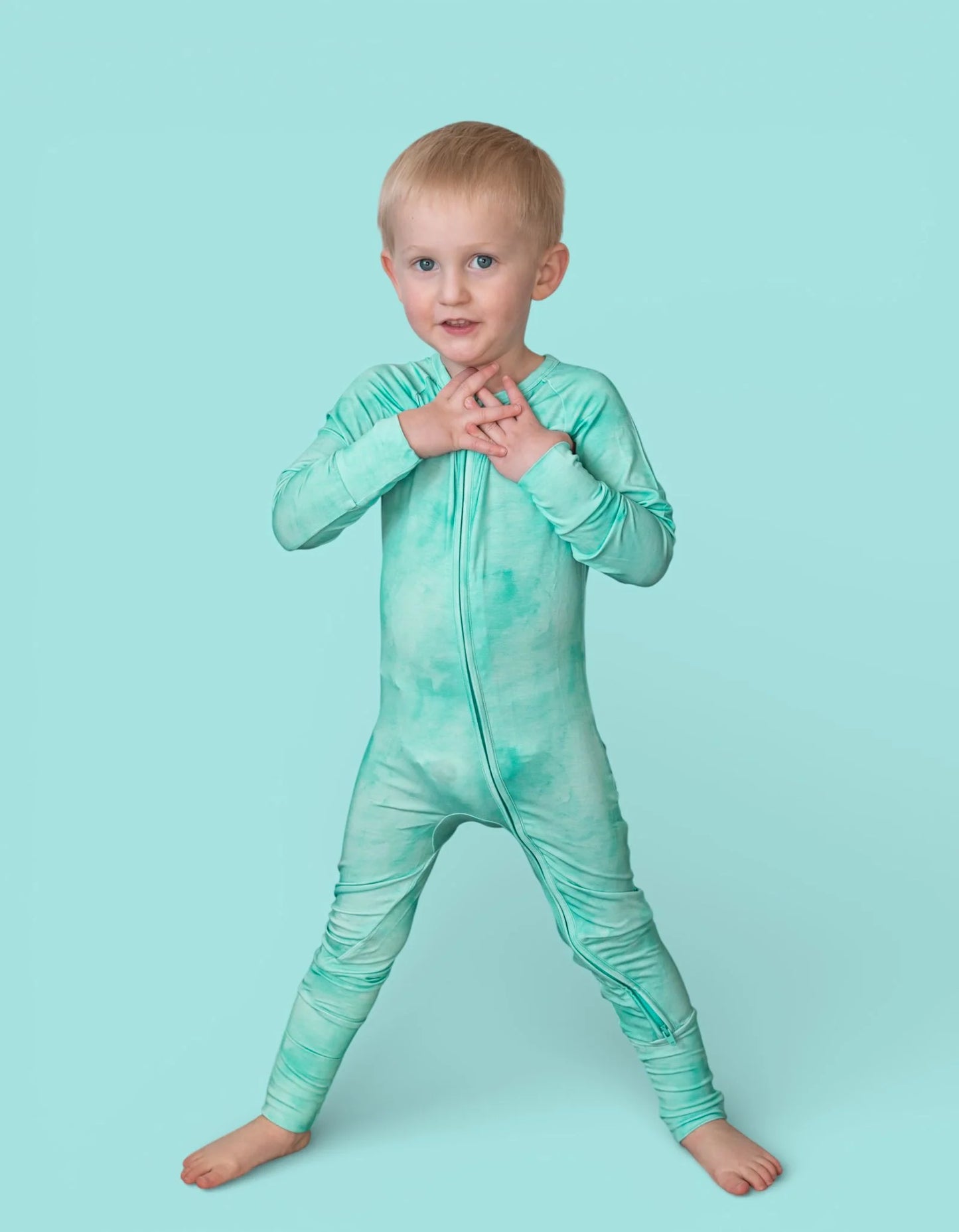 Dream Big: Jade Mist Bamboo Zippy Romper