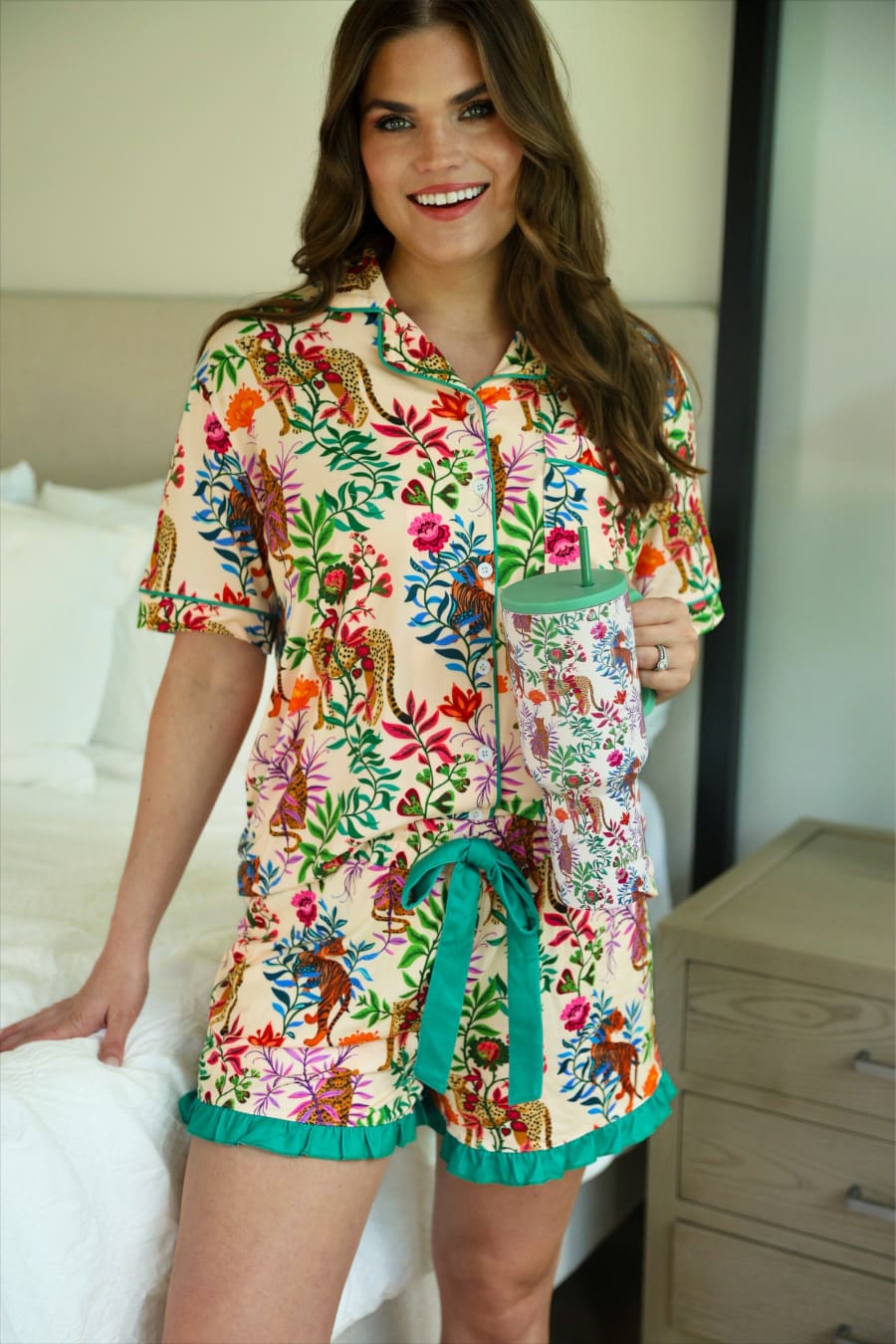 Jungle Oasis Ruffle Pajama Set