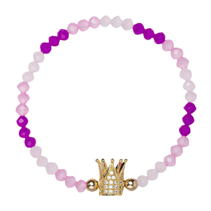 Kids Beaded Stretch Bracelet with Crown