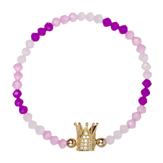 Kids Beaded Stretch Bracelet with Crown