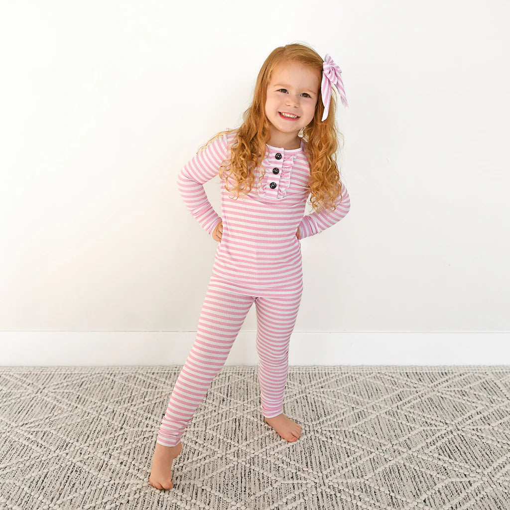 Gigi & Max: Lana Pink Ribbed Bamboo Two Piece Set