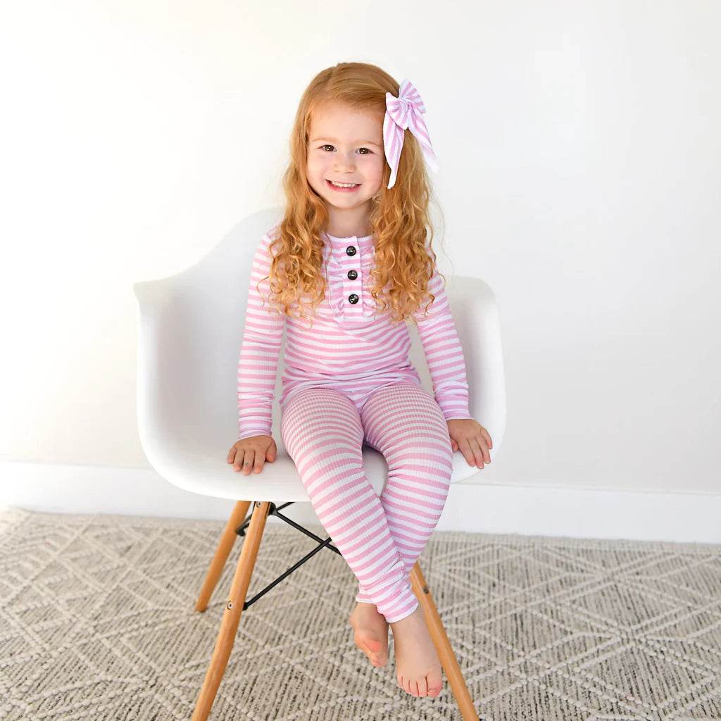 Gigi & Max: Lana Pink Ribbed Bamboo Two Piece Set