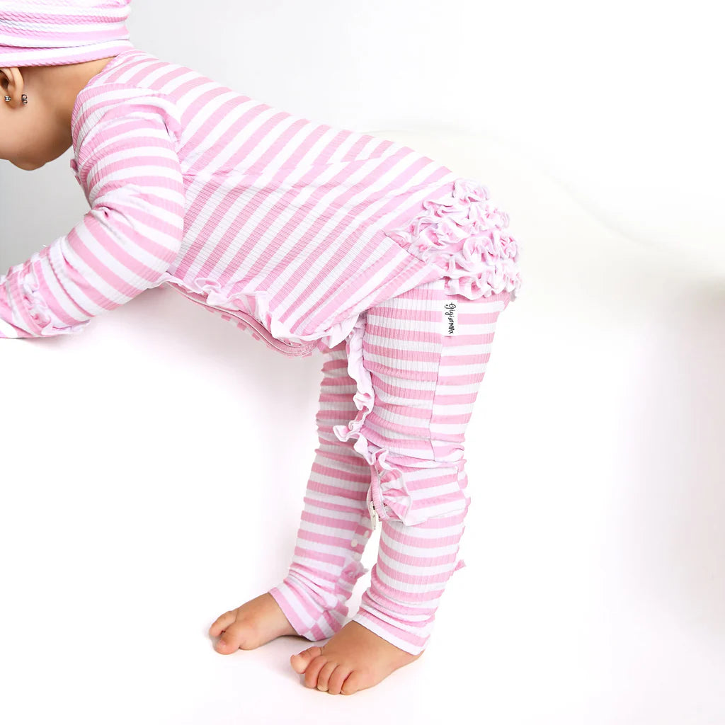 Gigi & Max: Lana Pink Ribbed Bamboo Zippy Romper