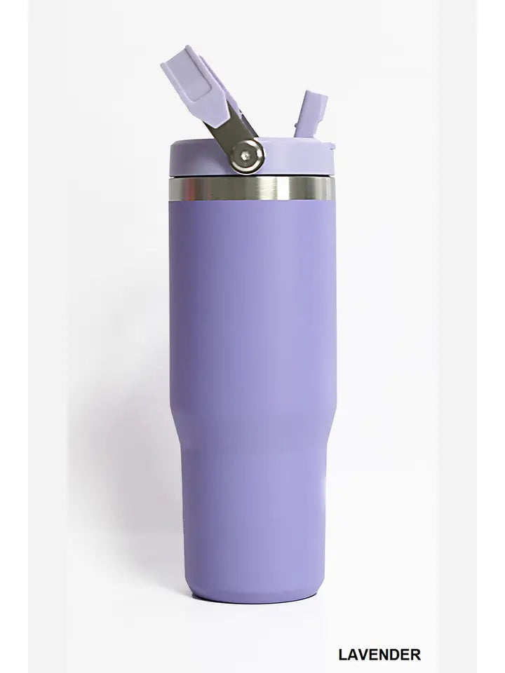 30 oz Stainless Steel Flip Straw Tumbler