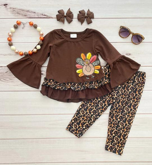 Leopard Turkey Top/Legging Set