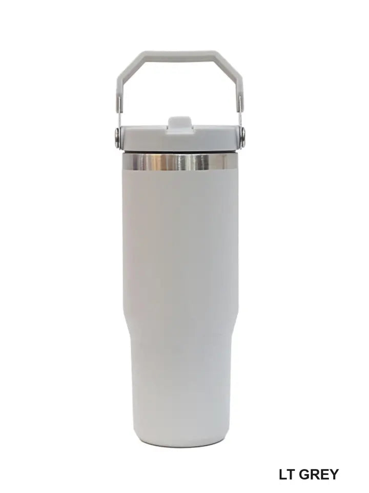 30 oz Stainless Steel Flip Straw Tumbler