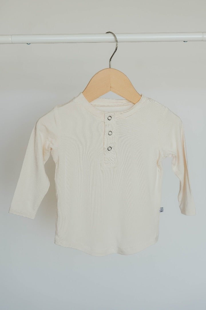 Long Sleeve Henley - Cream
