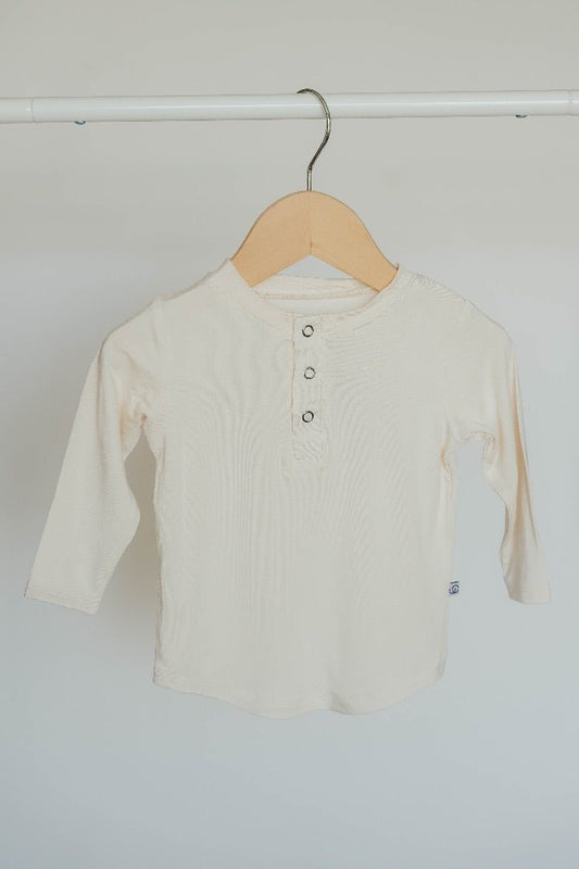 Long Sleeve Henley - Cream