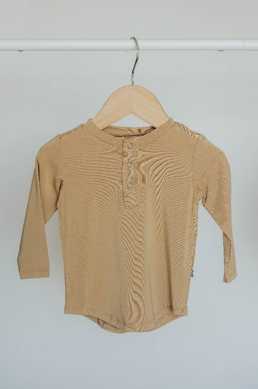 Long Sleeve Henley - Desert Tan