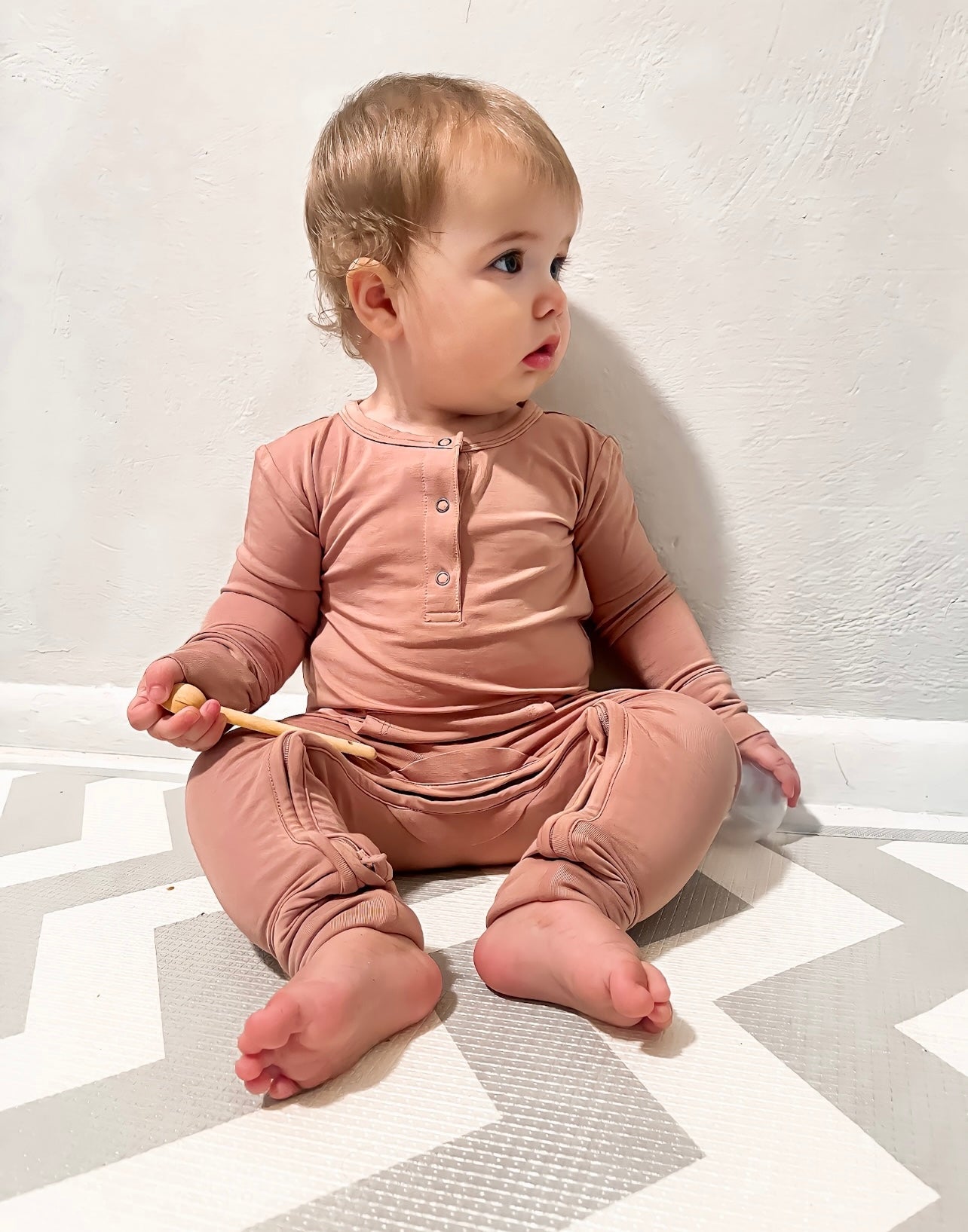 Long Sleeve Romper - Canyon Clay
