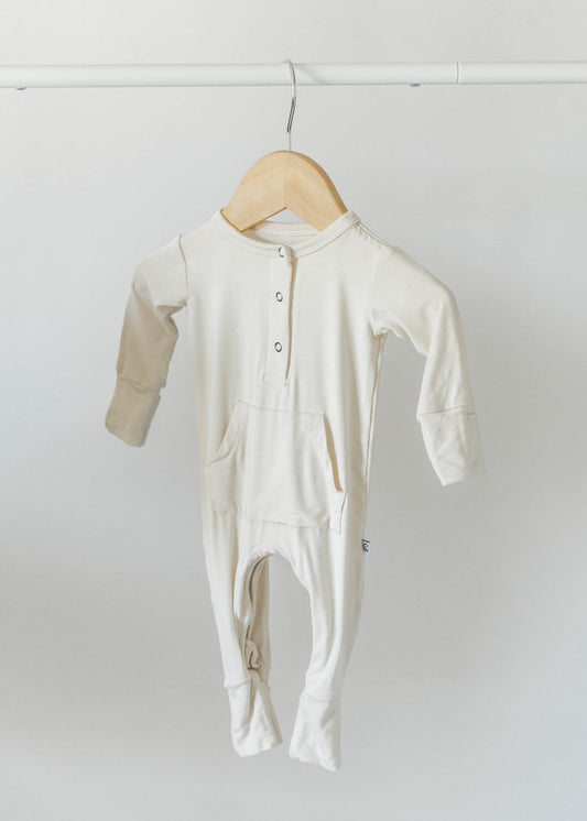 Long Sleeve Romper - Cream
