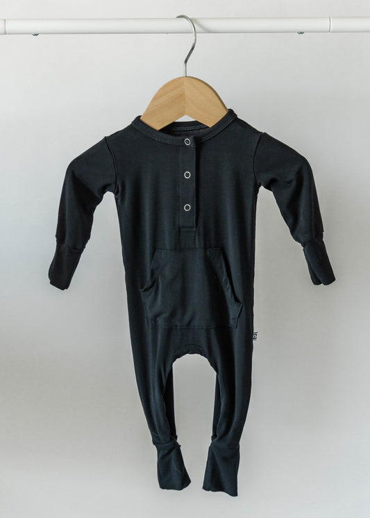 Long Sleeve Romper - Jett Black