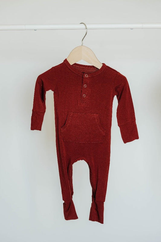 Long Sleeve Romper - Redwood
