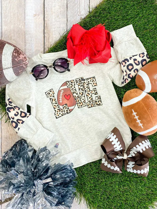 Love Football Leopard Girls Top