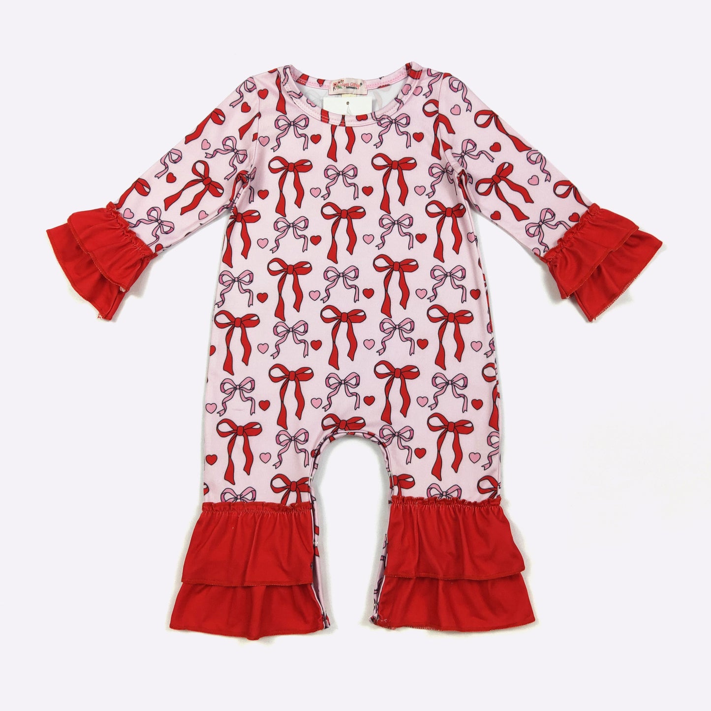 Love Knots Girls Ruffle Romper