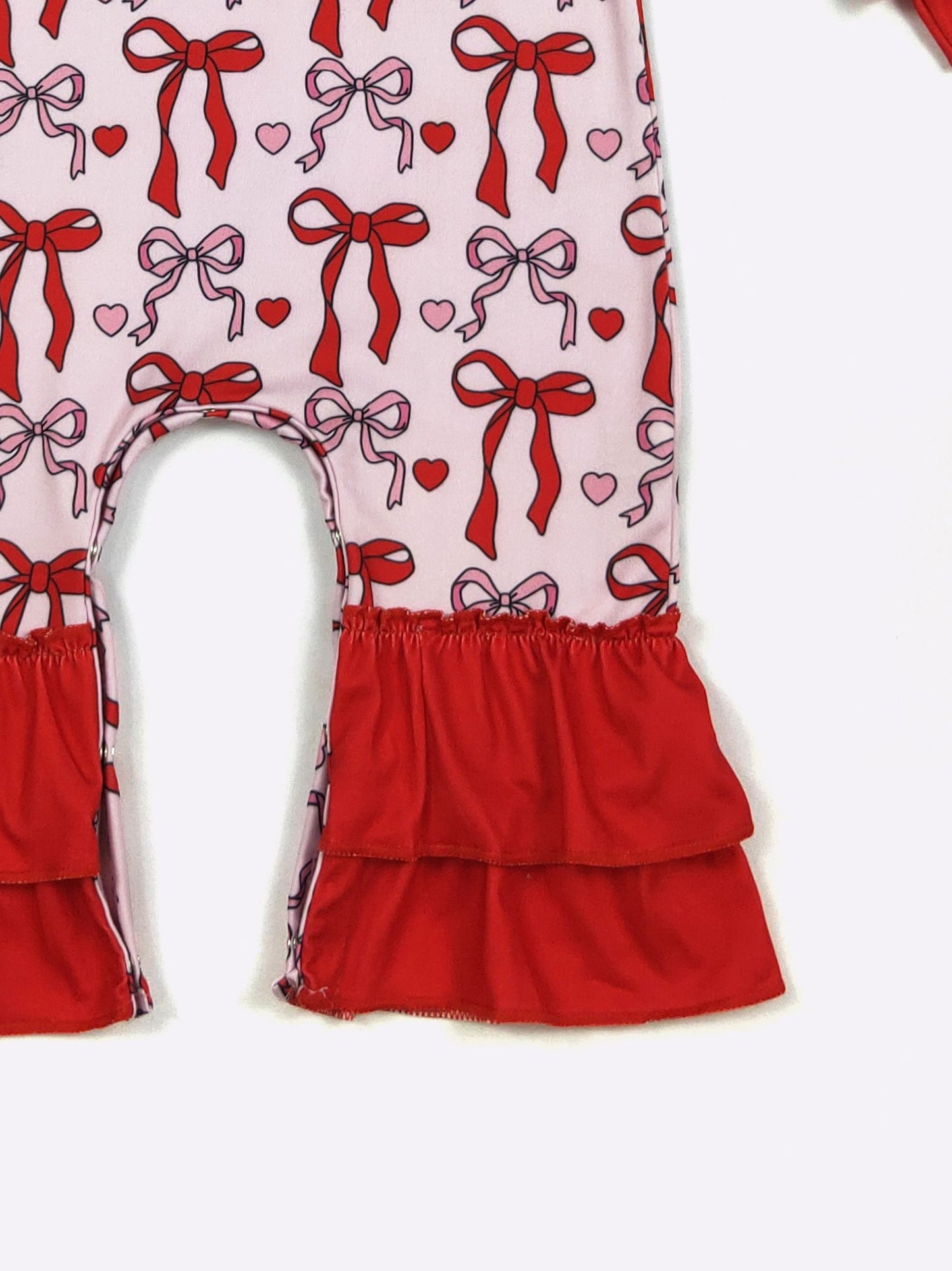 Love Knots Girls Ruffle Romper