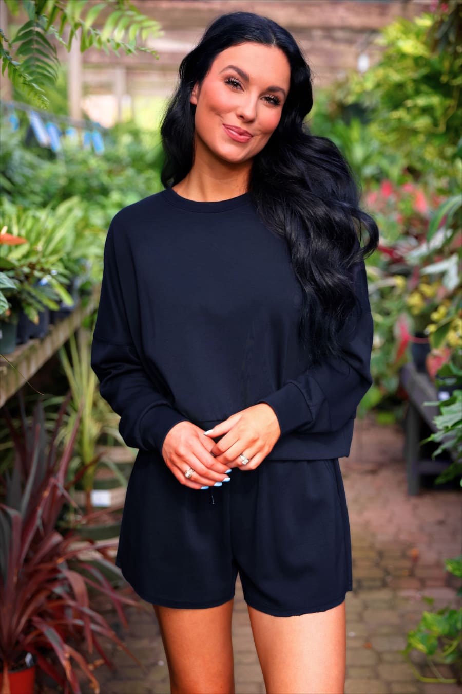 Luna Luxe Pullover Set- Navy