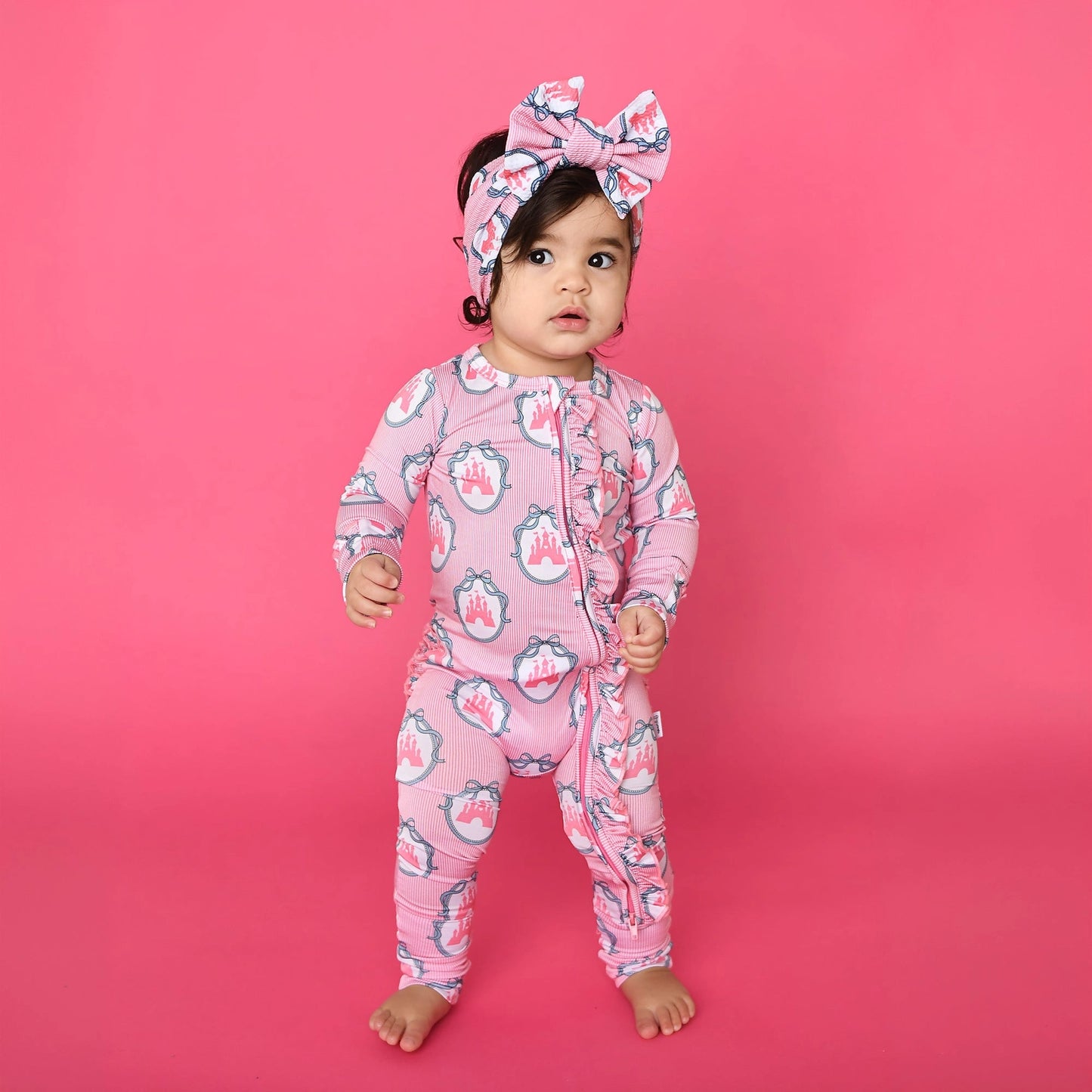 Gigi and Max: Maeve Castles Ruffle Bamboo Zippy Romper