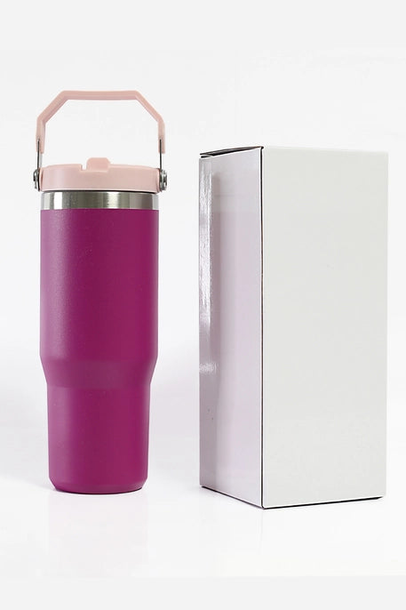 30 oz Stainless Steel Flip Straw Tumbler