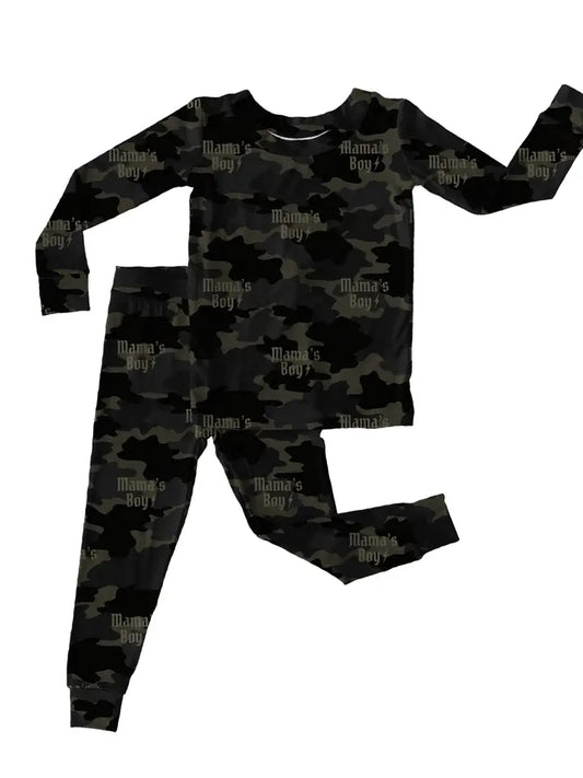 One Little Love Co. Camo Mamas Boy Bamboo Two Piece Set