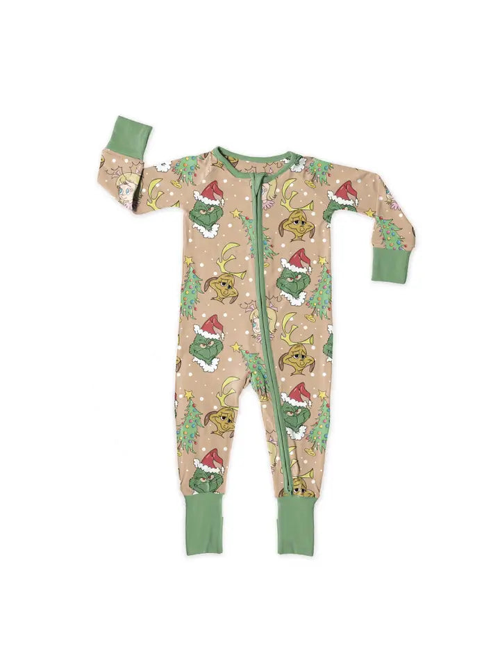 Ceddy & RIA: Mean Christmas Bamboo Zippy Romper