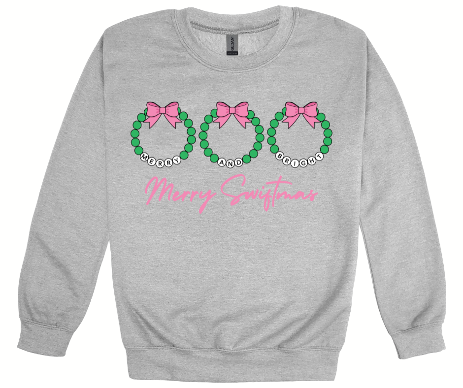 Merry Swiftmas Bracelet Wreath Crewneck- KIDS