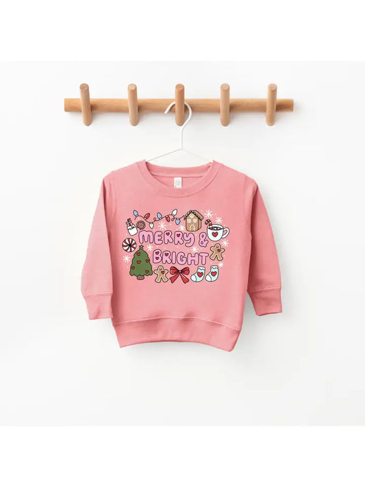 Merry & Bright Crewneck Sweatshirt: Mauve