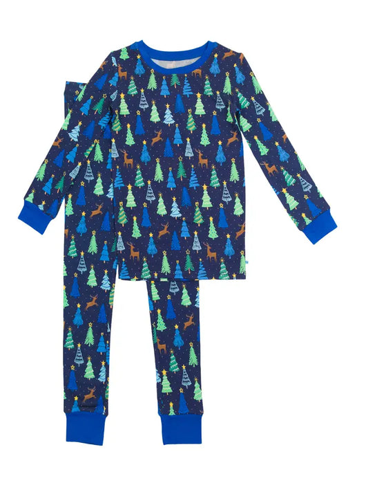 Ruffle/Rugged Butts: Merry Blue Pines Bamboo Two Piece Set