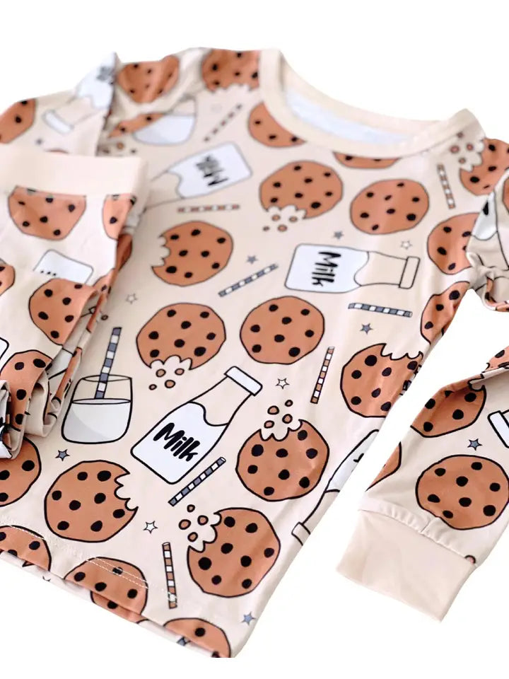 Lucky Panda Kids: Milk & Cookies Bamboo Two Piece Set