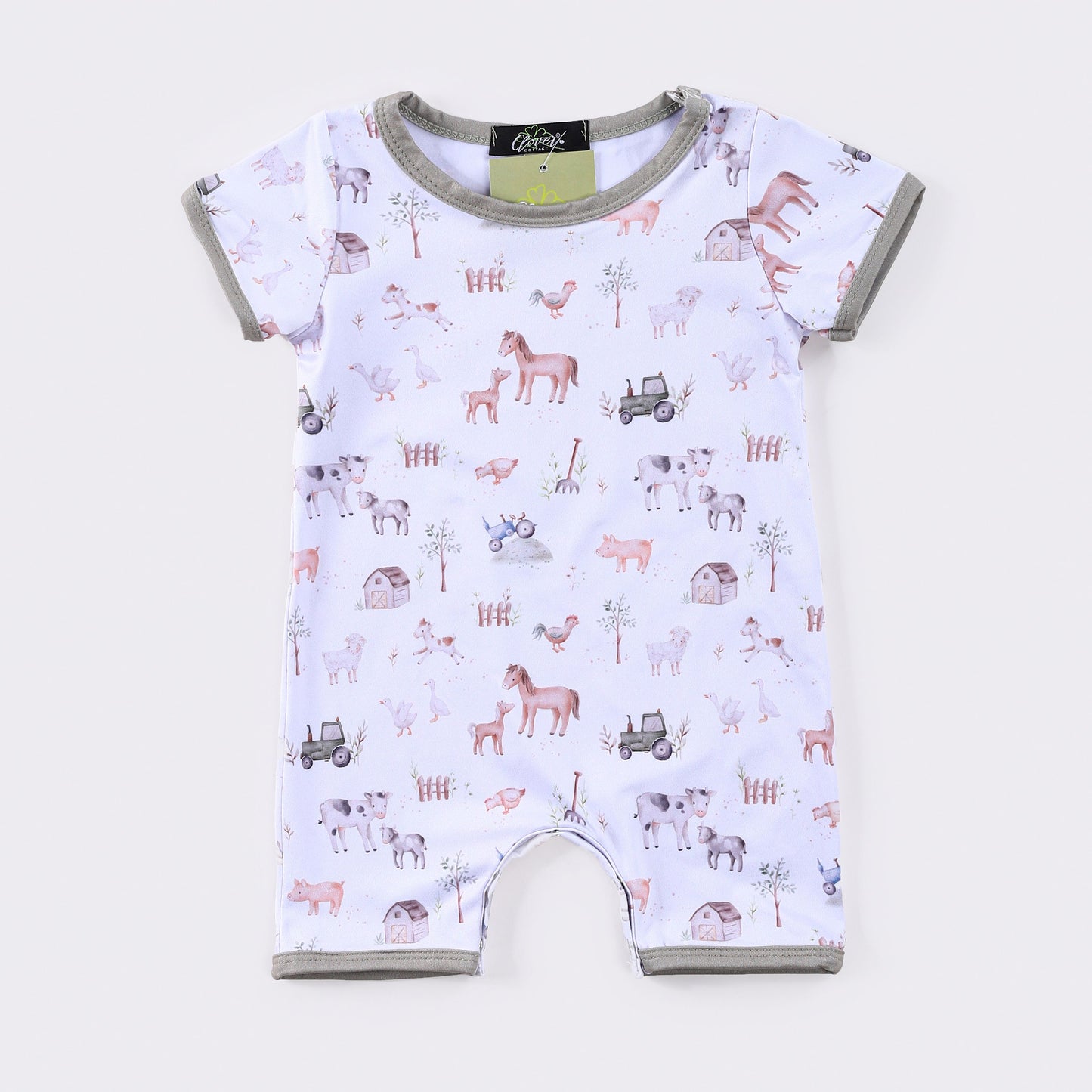 Mini Farm Print Short Romper