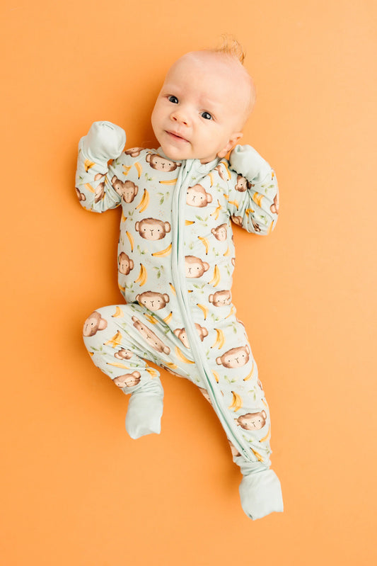 Little One Shop: Monkey Mischief Bamboo Zippy Romper