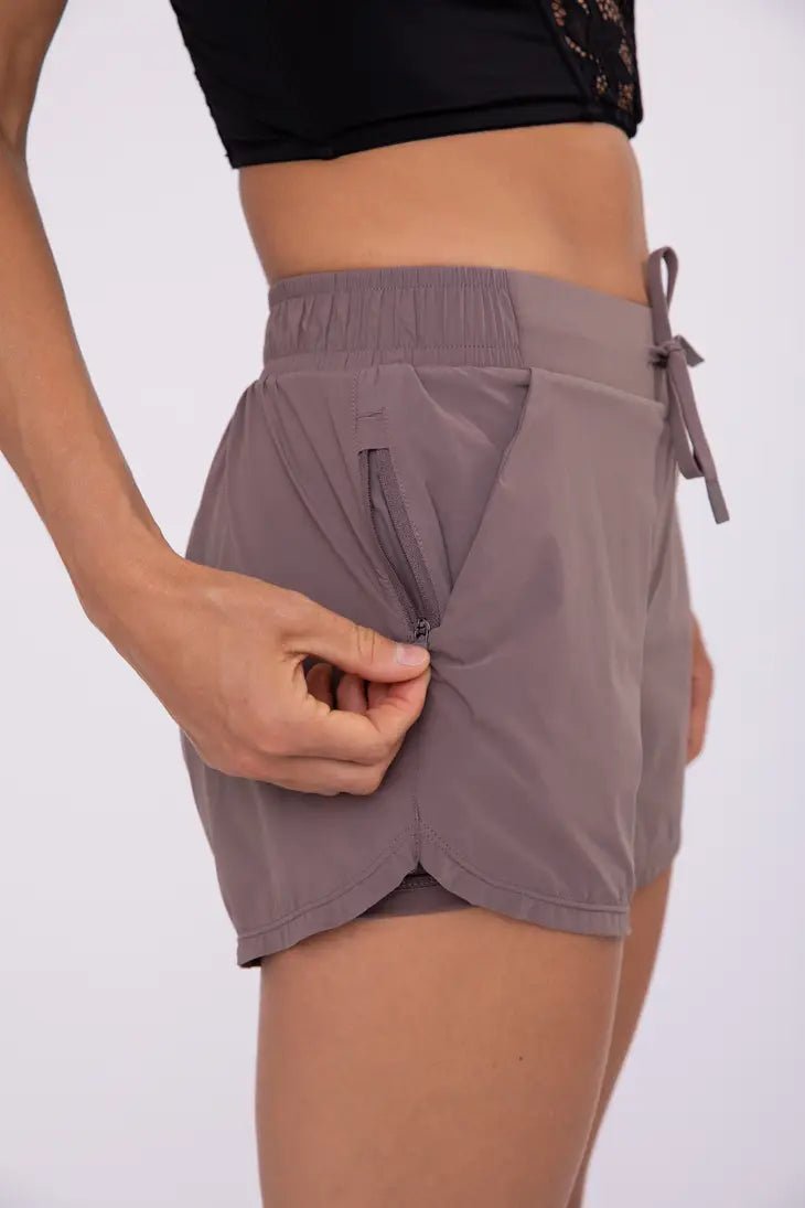 Mono B- Lined Altheisure Shorts with Curved Hemline- TWO COLORS