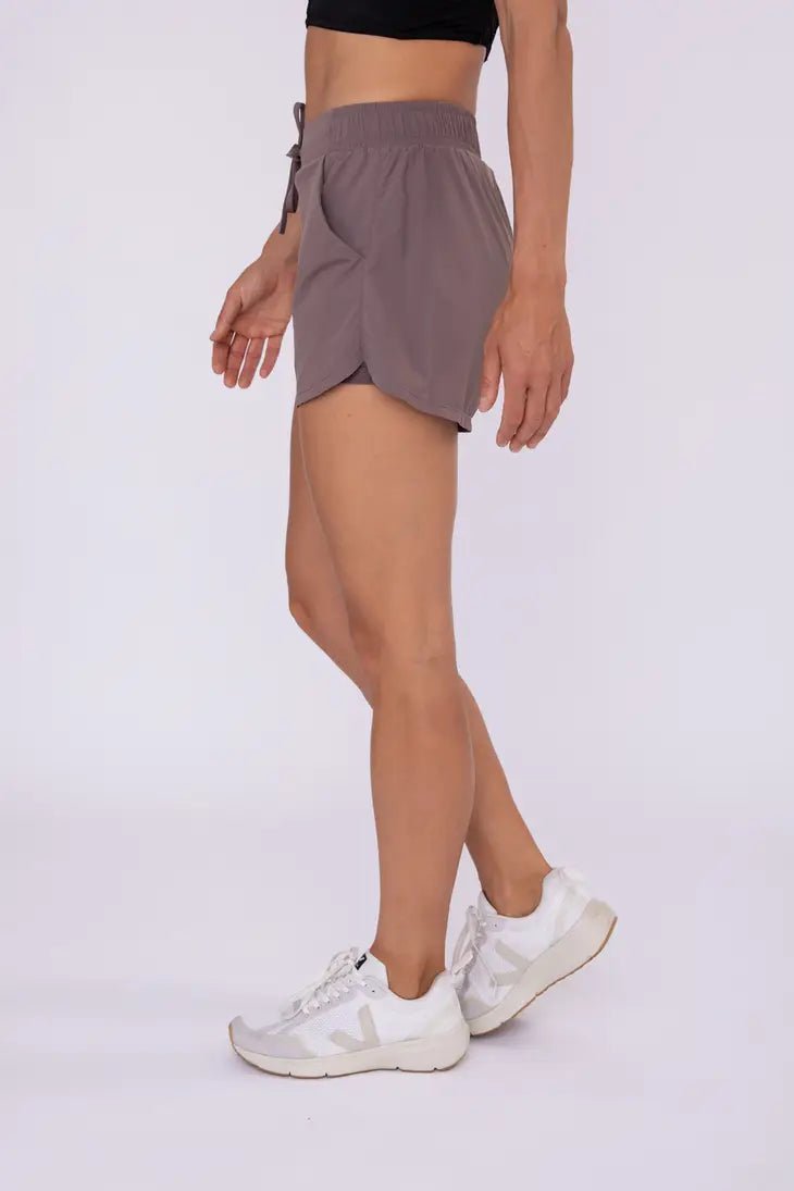 Mono B- Lined Altheisure Shorts with Curved Hemline- TWO COLORS