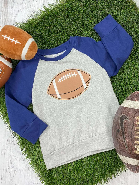 Boys Navy/Gray Football Top