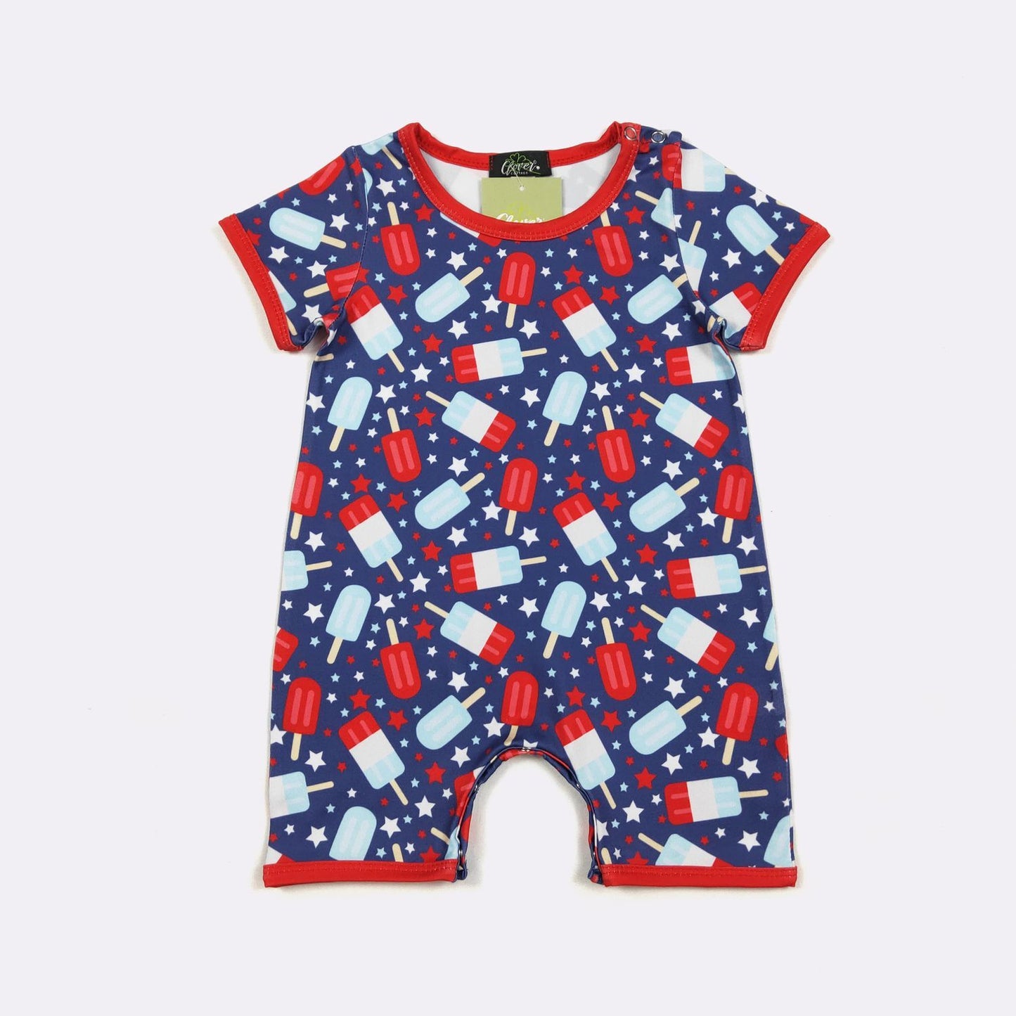 Star Spangled Popsicle Boy Romper