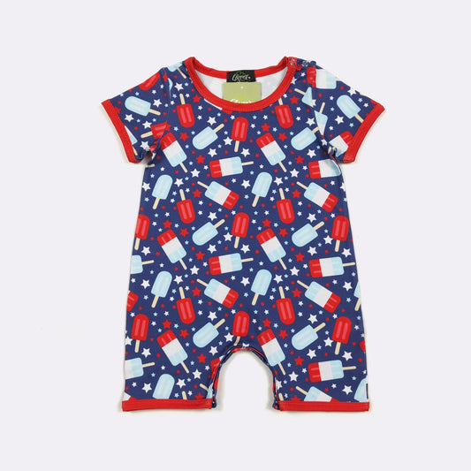 Star Spangled Popsicle Boy Romper