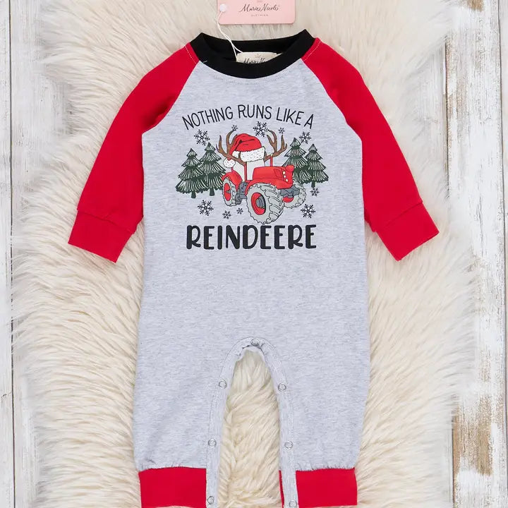 "Nothing Runs Like Reindeere" Boy Romper