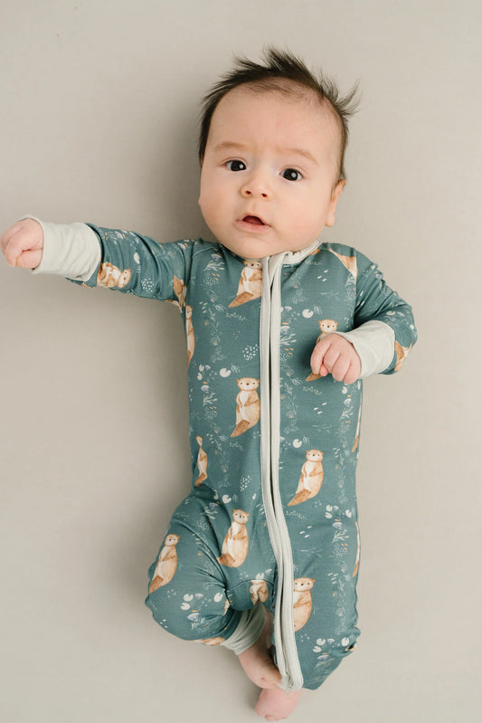 Little One Shop: Otter Pals Bamboo Zippy Romper