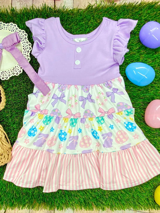 Pastel Easter Egg Tiered Twirl Dress