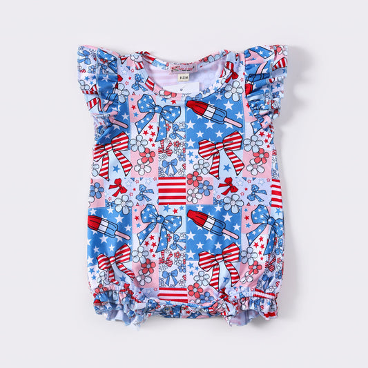 Patriotic Patchwork Baby Romper