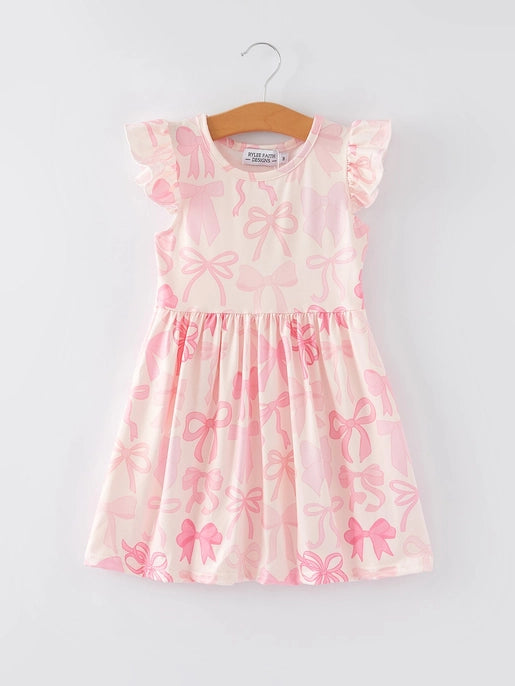 Pink Spring Bow Girls Dress