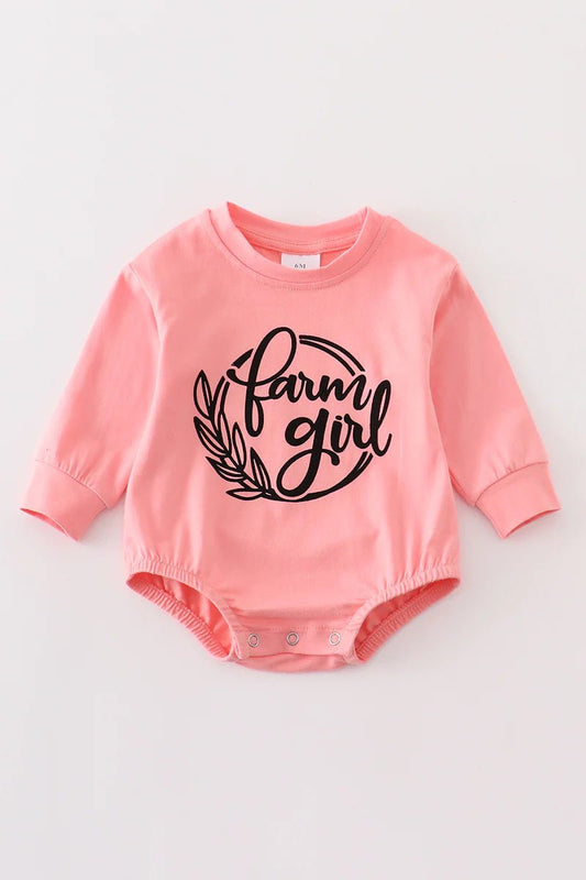 Pink Farm Girl Onesie Romper