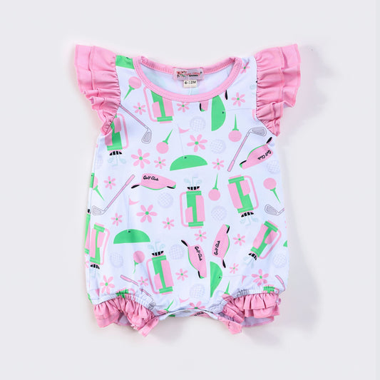 Pink Golf Club Baby Romper
